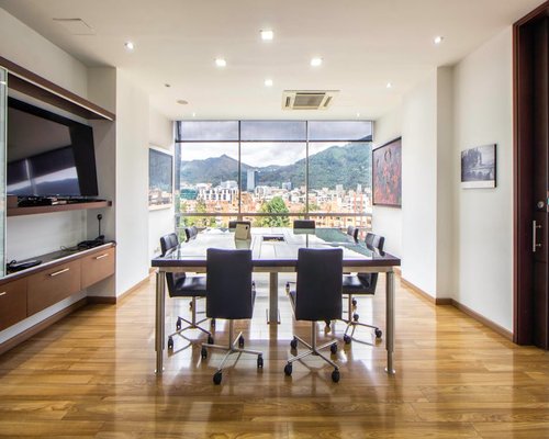 A bright modern meeting room in an office building in Mexico City
